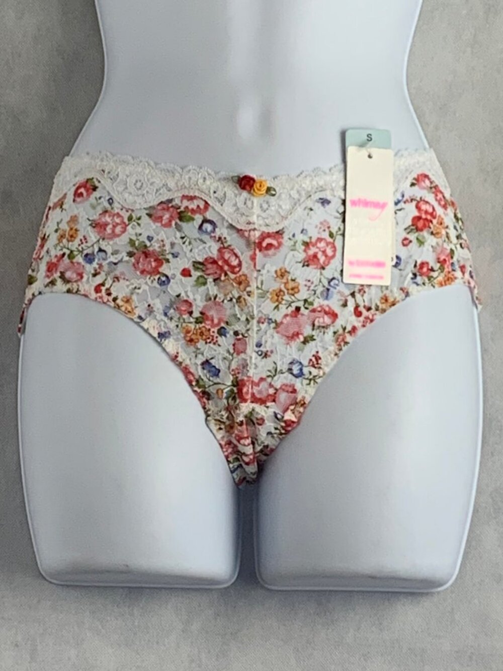 Whimsy by Lunaire Saint Lucia Helenca Lace Hipster Panty, Multi Floral, 5 Small